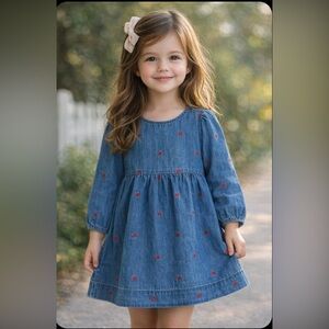 Preppy Classic Gap Kids Americana Denim/Heart Dress